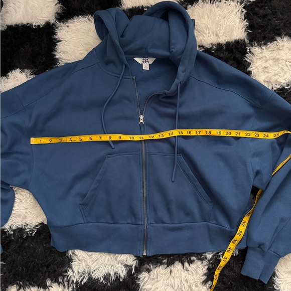 JoyLab Blue Crop Zip-Up Hoodie - Picture 4 of 5